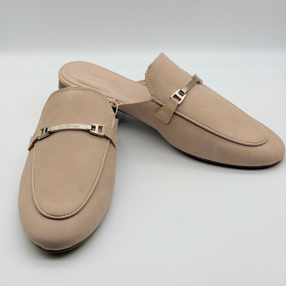 NWT Calvin Klein Chic Cream Mules with Metallic Detail 8,5M‎ - Picture 6 of 11